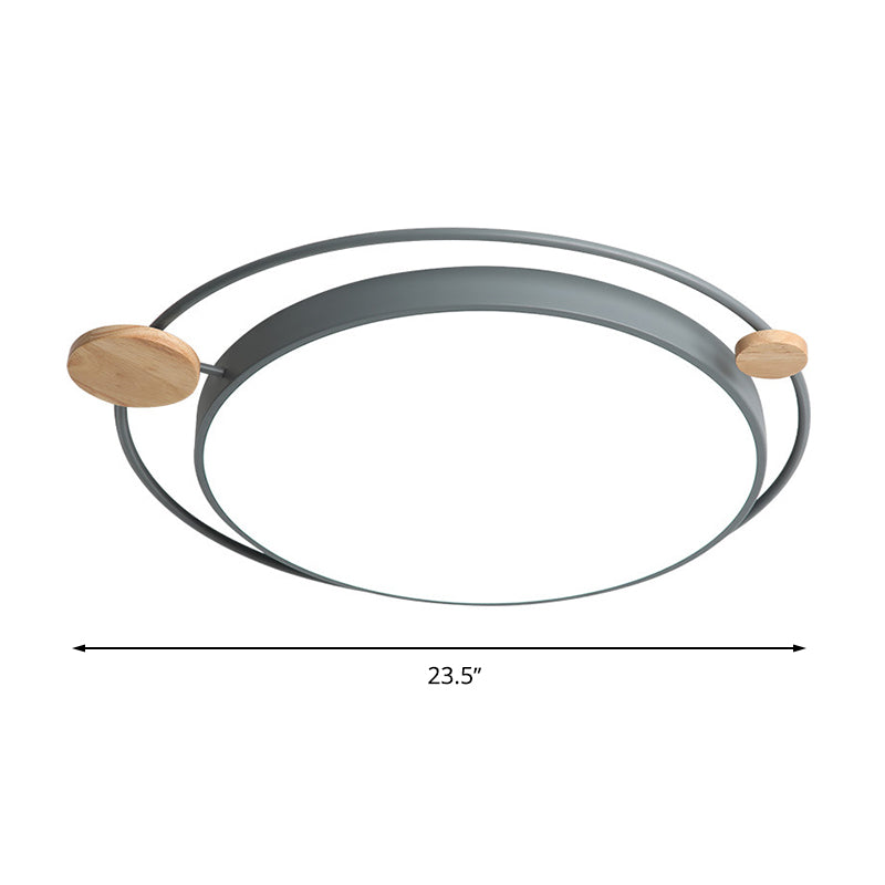 Modernist Round Ceiling Mounted LED Flush Light in Gray/White - Acrylic, Multiple Sizes, Natural/3 Color Light - Ideal for Bedroom