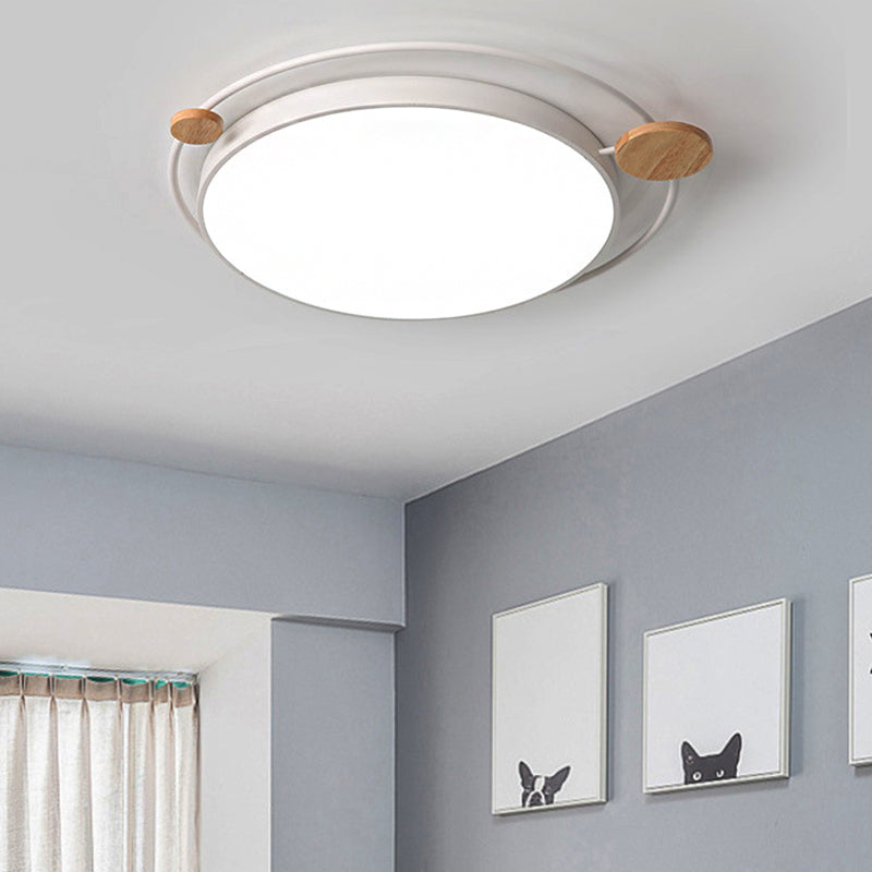Modernist Round Ceiling Mounted LED Flush Light in Gray/White - Acrylic, Multiple Sizes, Natural/3 Color Light - Ideal for Bedroom