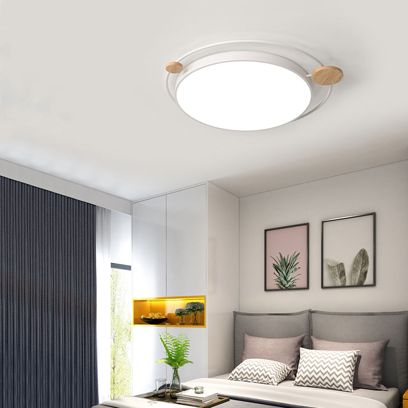 Modernist Round Ceiling Mounted LED Flush Light in Gray/White - Acrylic, Multiple Sizes, Natural/3 Color Light - Ideal for Bedroom
