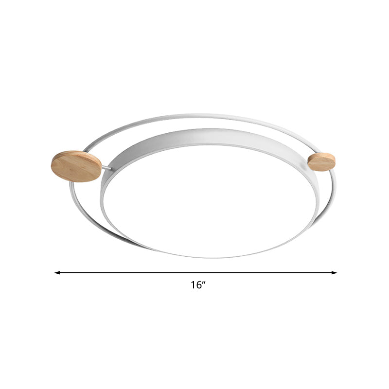 Modernist Round Ceiling Mounted LED Flush Light in Gray/White - Acrylic, Multiple Sizes, Natural/3 Color Light - Ideal for Bedroom