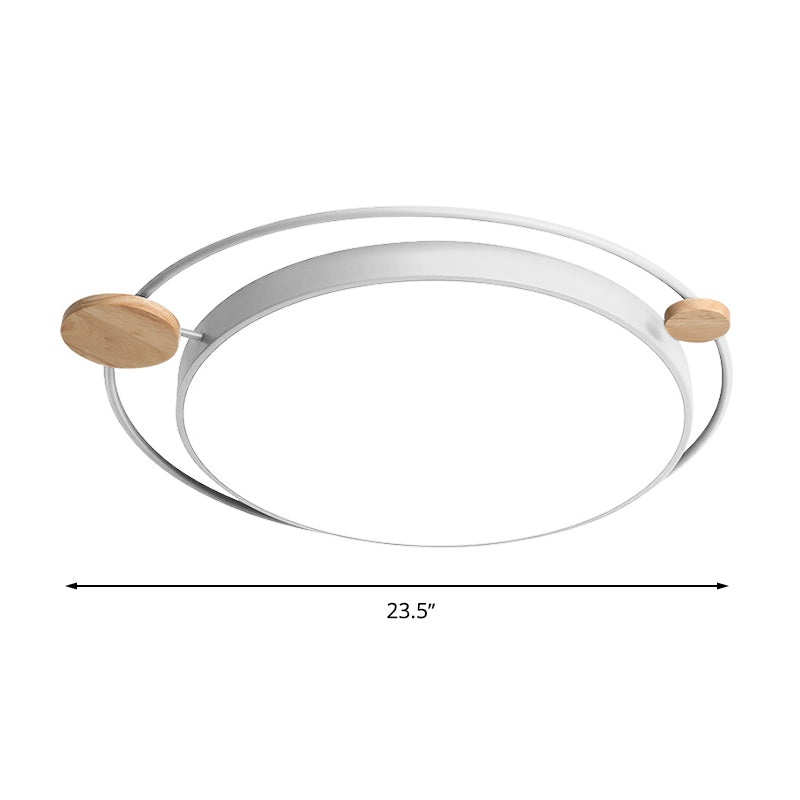 Modernist Round Ceiling Mounted LED Flush Light in Gray/White - Acrylic, Multiple Sizes, Natural/3 Color Light - Ideal for Bedroom