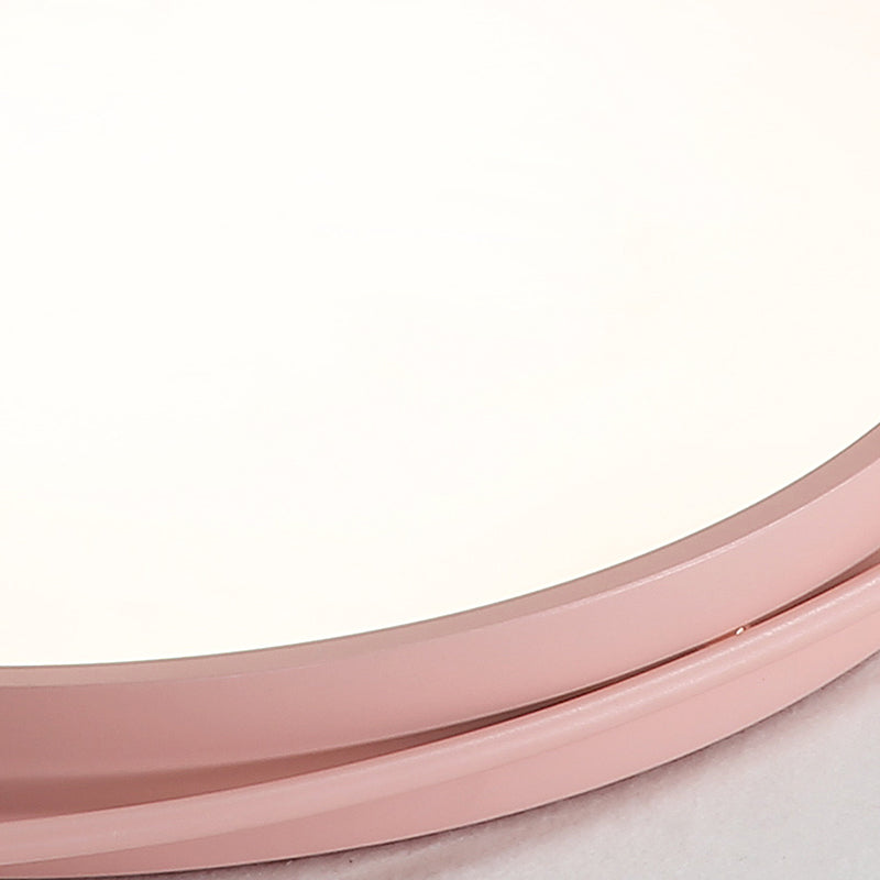 Nordic Style Acrylic LED Flush Ceiling Light Fixture: 18"/21.5"/25.5" Diameter, Round Shape, Warm/White Lighting - Blue/Pink Options