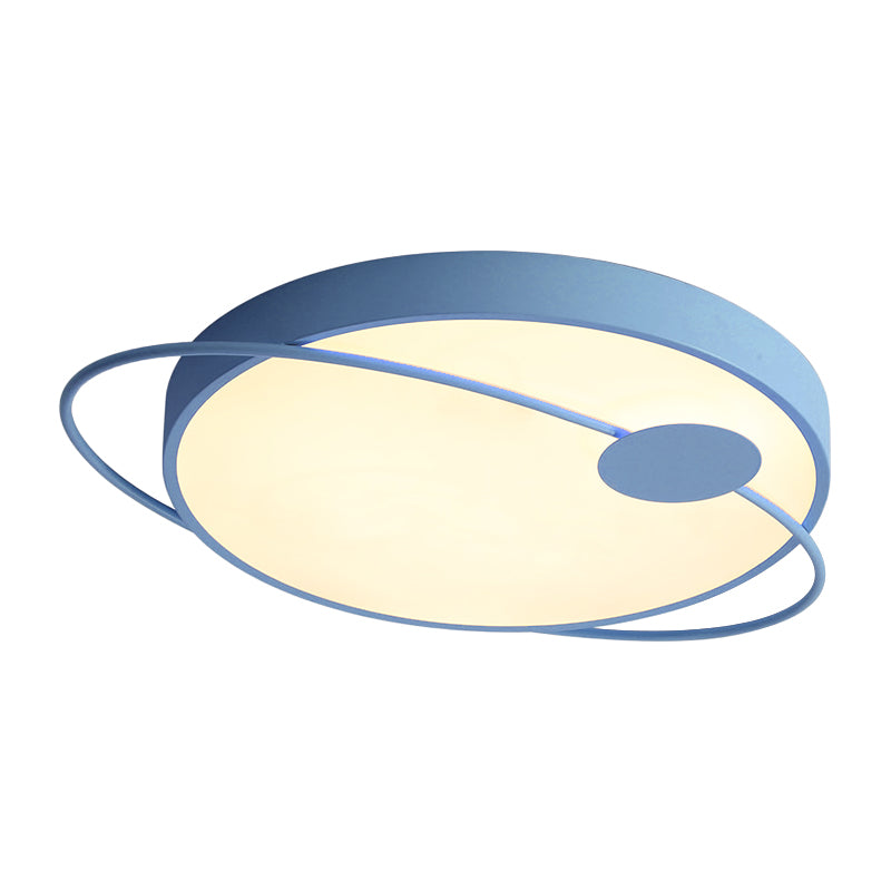 Nordic Style Acrylic LED Flush Ceiling Light Fixture: 18"/21.5"/25.5" Diameter, Round Shape, Warm/White Lighting - Blue/Pink Options
