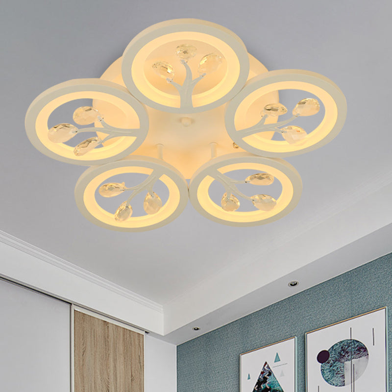 Sputnik Living Room Flush Mount Lamp - Simple Acrylic Light Fixture with Multiple Lighting Options