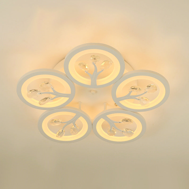 Sputnik Living Room Flush Mount Lamp - Simple Acrylic Light Fixture with Multiple Lighting Options