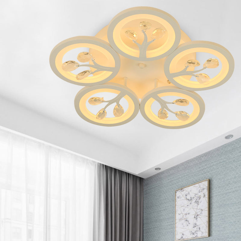 Sputnik Living Room Flush Mount Lamp - Simple Acrylic Light Fixture with Multiple Lighting Options
