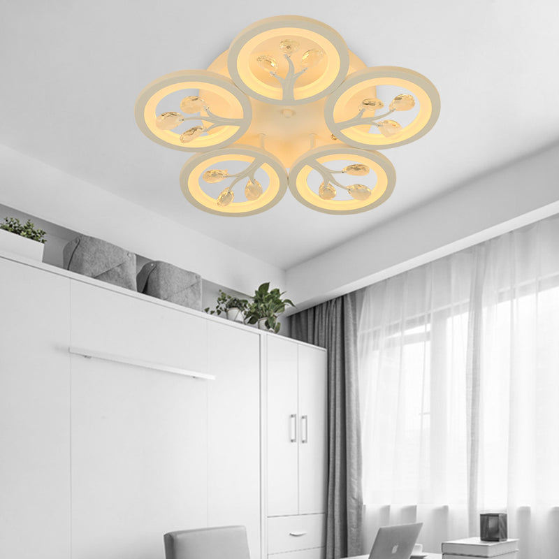 Sputnik Living Room Flush Mount Lamp - Simple Acrylic Light Fixture with Multiple Lighting Options