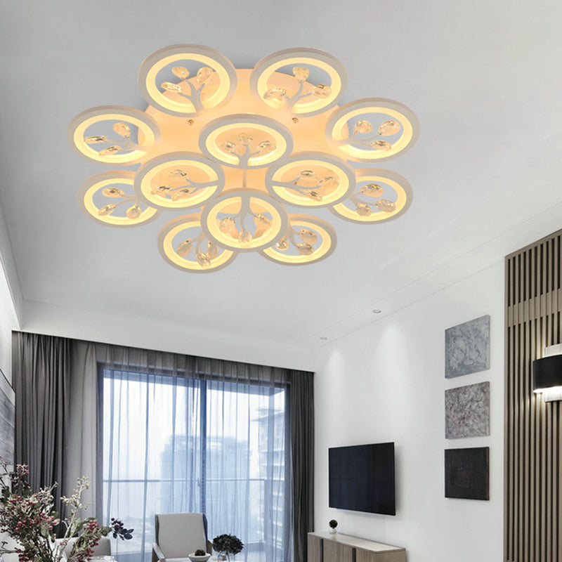 Sputnik Living Room Flush Mount Lamp - Simple Acrylic Light Fixture with Multiple Lighting Options