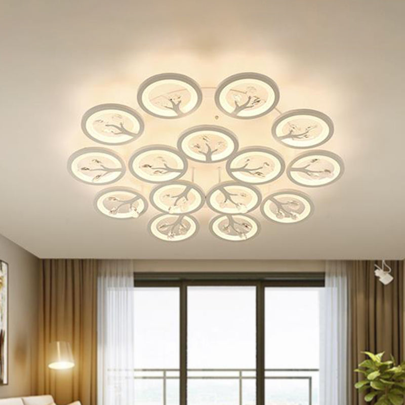Sputnik Living Room Flush Mount Lamp - Simple Acrylic Light Fixture with Multiple Lighting Options