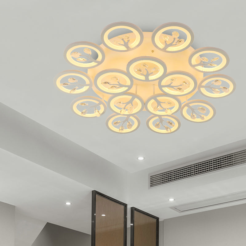 Sputnik Living Room Flush Mount Lamp - Simple Acrylic Light Fixture With Multiple Lighting Options