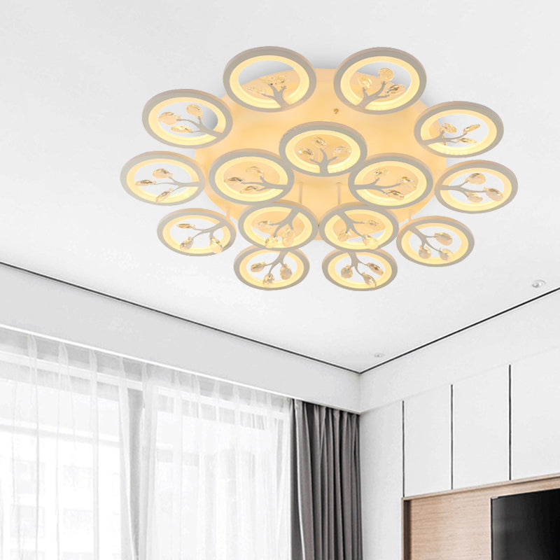 Sputnik Living Room Flush Mount Lamp - Simple Acrylic Light Fixture with Multiple Lighting Options