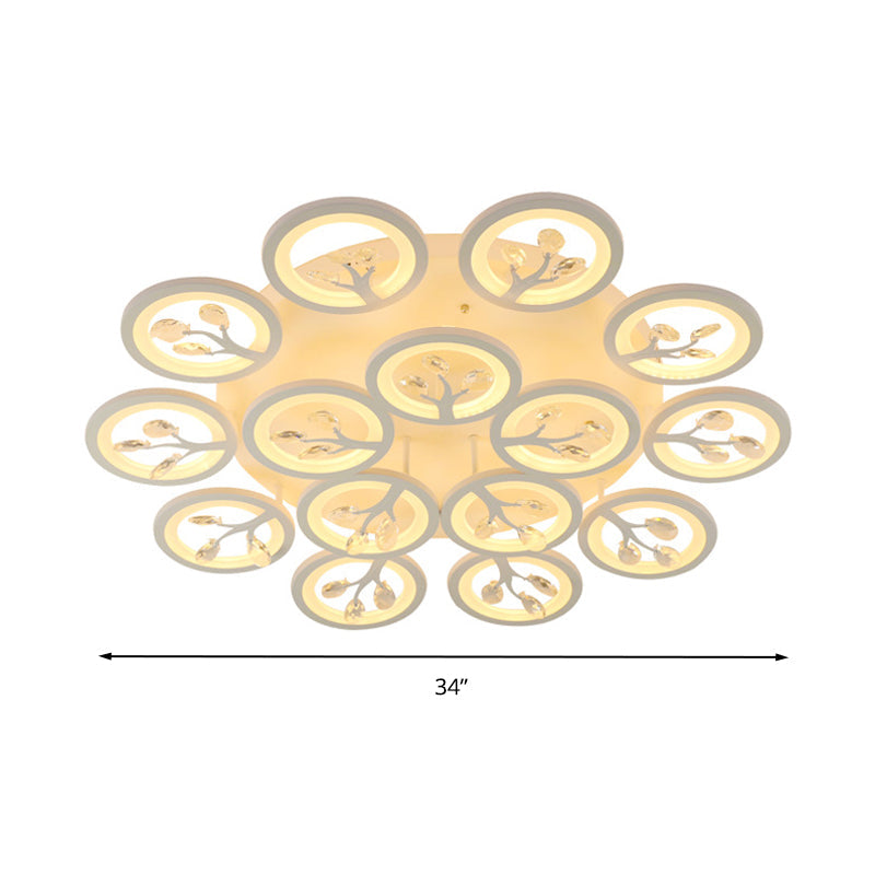 Sputnik Living Room Flush Mount Lamp - Simple Acrylic Light Fixture with Multiple Lighting Options