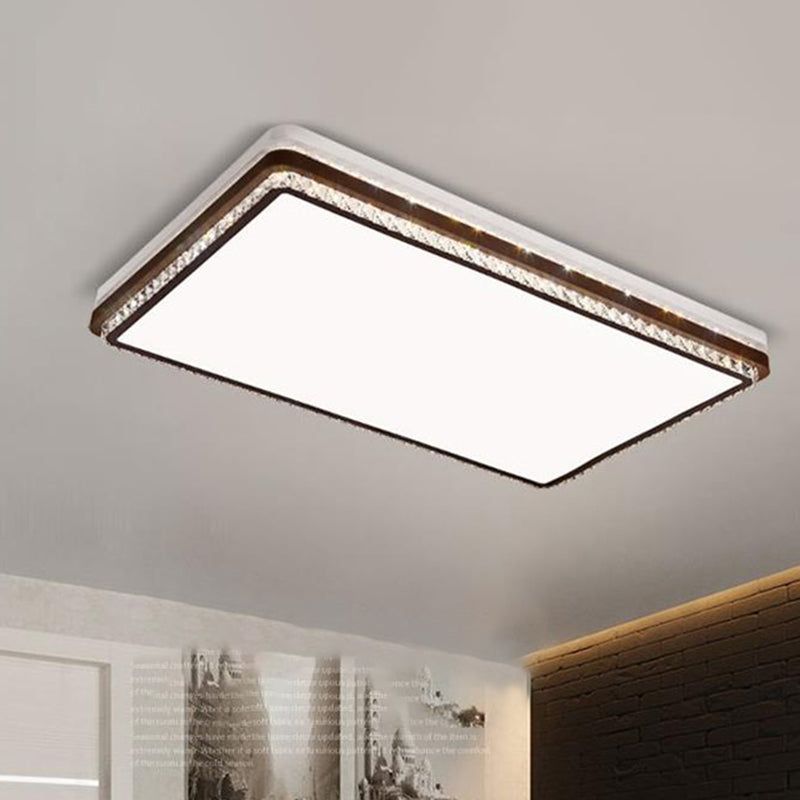 Modern Coffee LED Ceiling Light Fixture for Living Room - Dimmable, Remote Control, Multiple Shapes & Colors