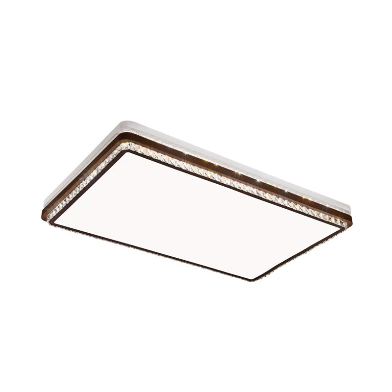 Modern Coffee LED Ceiling Light Fixture for Living Room - Dimmable, Remote Control, Multiple Shapes & Colors