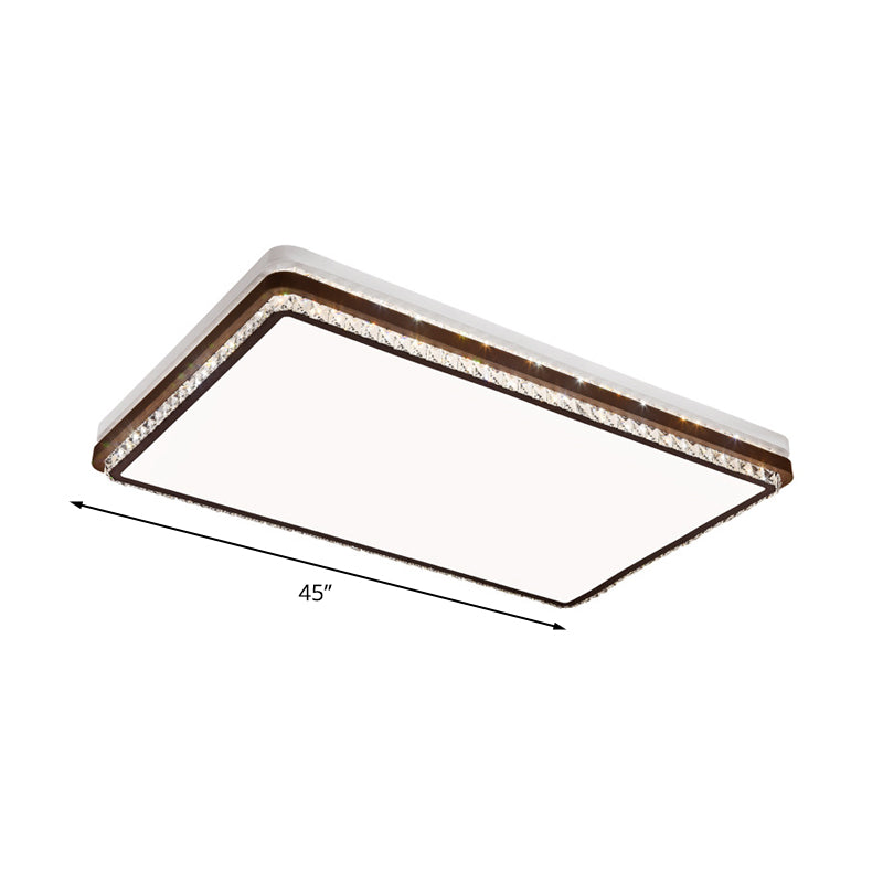 Modern Coffee LED Ceiling Light Fixture for Living Room - Dimmable, Remote Control, Multiple Shapes & Colors