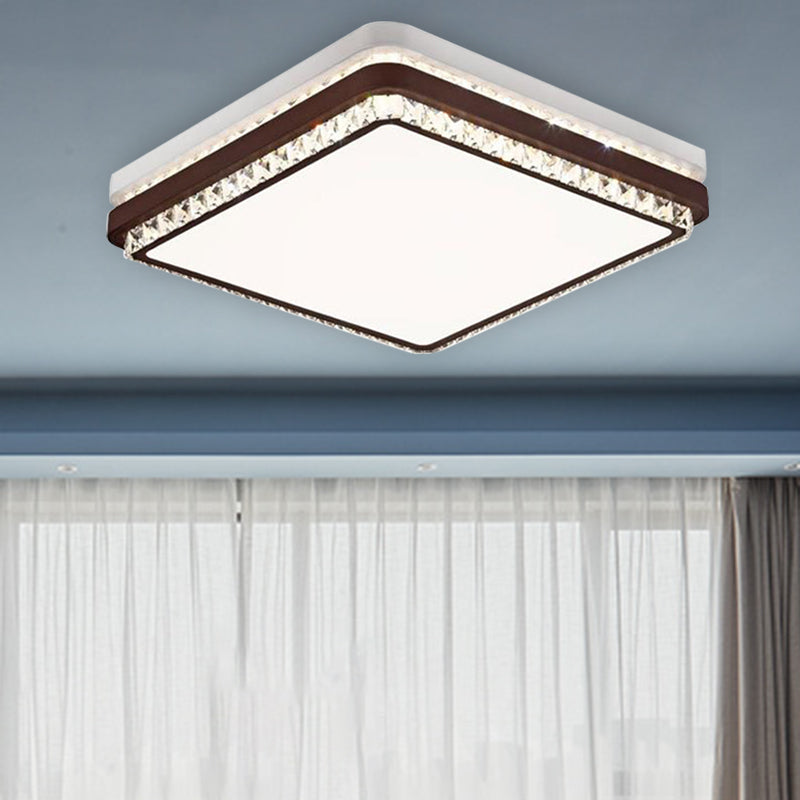 Modern Coffee LED Ceiling Light Fixture for Living Room - Dimmable, Remote Control, Multiple Shapes & Colors