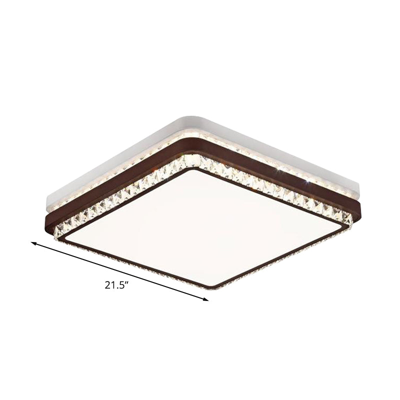 Modern Coffee LED Ceiling Light Fixture for Living Room - Dimmable, Remote Control, Multiple Shapes & Colors