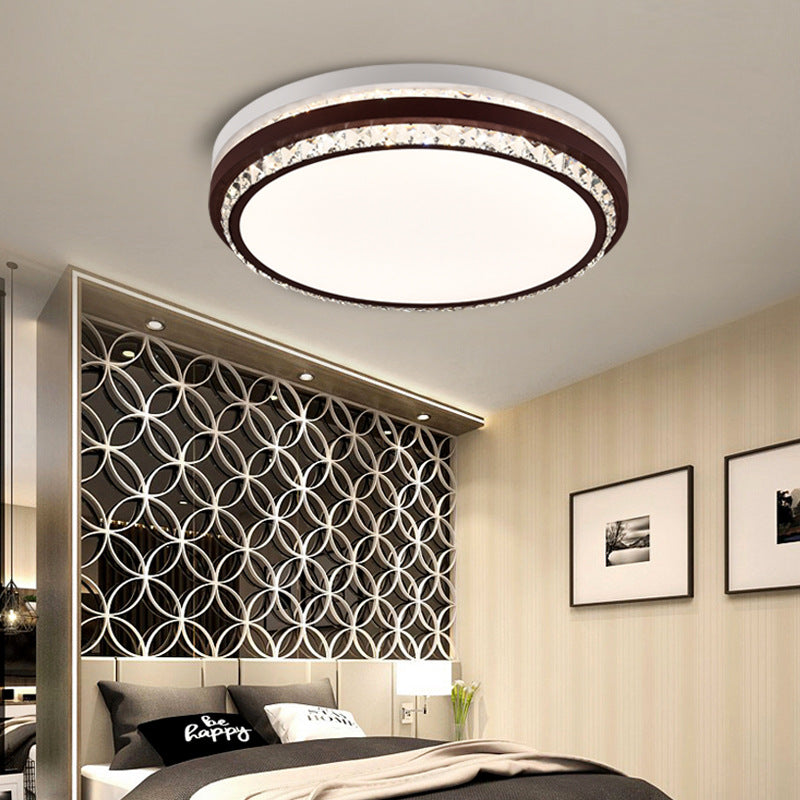 Modern Coffee LED Ceiling Light Fixture for Living Room - Dimmable, Remote Control, Multiple Shapes & Colors