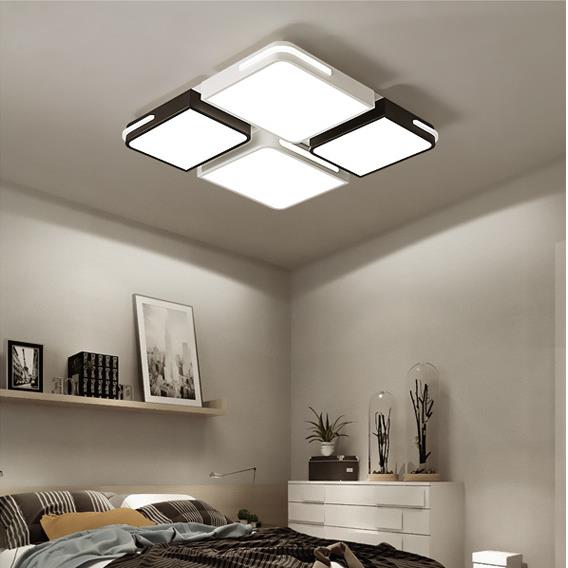 Contemporary Square/Rectangle Acrylic Flush Pendant Light - LED White Flush Mount Lighting (21.5"/37.5" Width) - White/Warm Lighting
