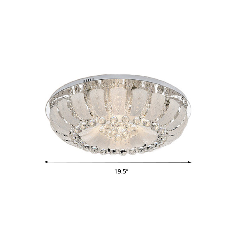 Modern Dome Crystal Ball Flush Light - 19.5"/23.5" Wide LED Ceiling Lamp