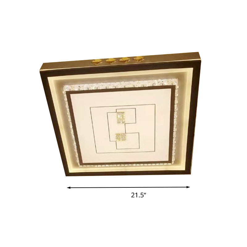 Contemporary LED Ceiling Light - Acrylic White Flush Mount, Remote Control, Stepless Dimming, 3 Color Light Options