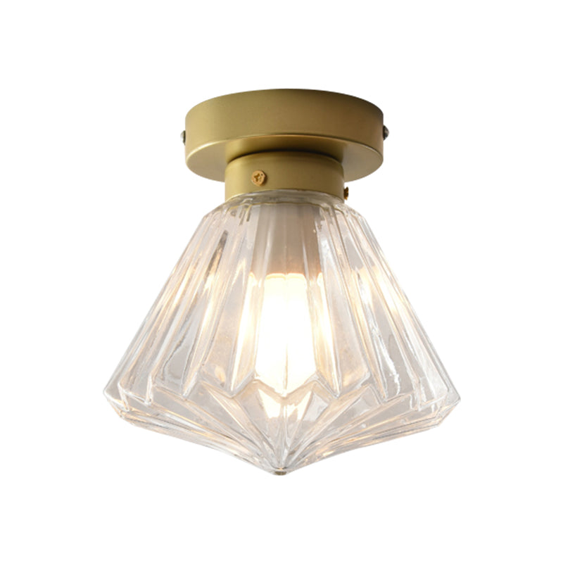 Colonial Clear Glass Scalloped Ceiling Fixture for Kitchen, 6.5"/7" W