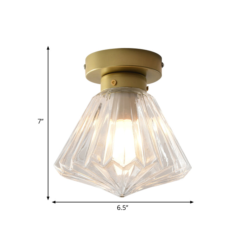 Colonial Clear Glass Scalloped Ceiling Fixture for Kitchen, 6.5"/7" W