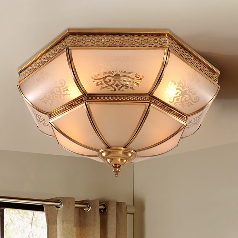 Luminaire encastré en verre courbé de style colonial pour salon, 16,5"/18" L