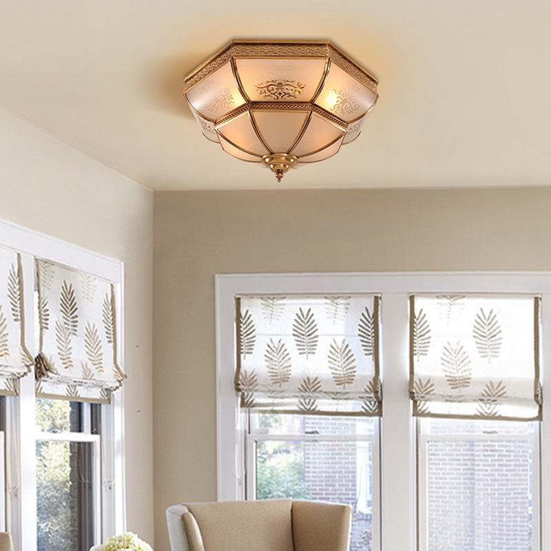 Luminaire encastré en verre courbé de style colonial pour salon, 16,5"/18" L