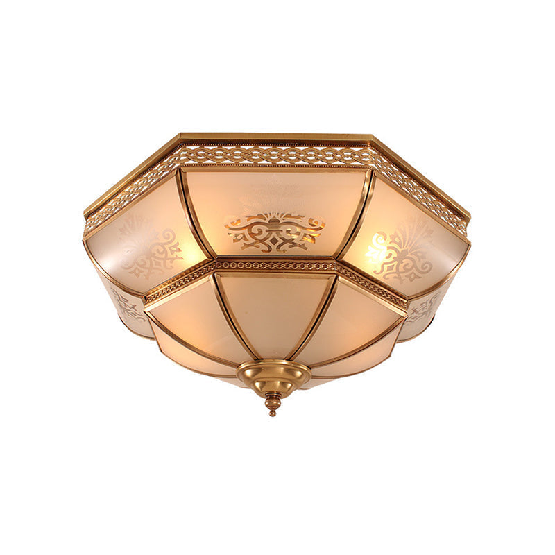 Luminaire encastré en verre courbé de style colonial pour salon, 16,5"/18" L