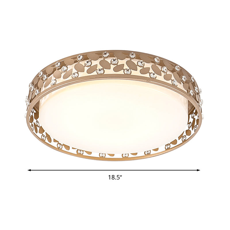 Modern Cylindrical Crystal LED Ceiling Light with Remote Dimming and Color Changing - Perfect for Bedroom