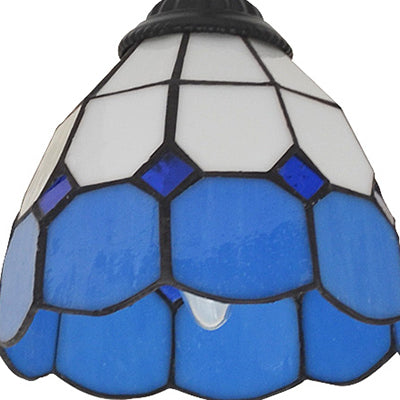 Tiffany Vintage Stained Glass Semi Flush Light Fixture - 3/5-Light Bowl Design - for Bedroom Décor in Vibrant Orange/Blue/Pink/Green Shades