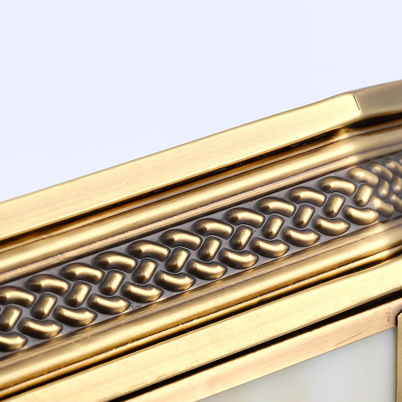 Gold 4-Light Flush Mount Ceiling Fixture – Frosted Glass, Traditional Bedroom Style
