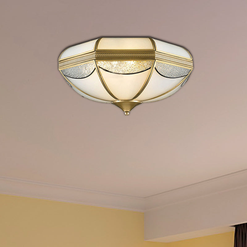 Modern Gold Flush Ceiling Light with Opal Glass and Multiple Sizes, Ideal for Bedroom - 2/3/5 Lights, 14"/18"/21.5" Wide