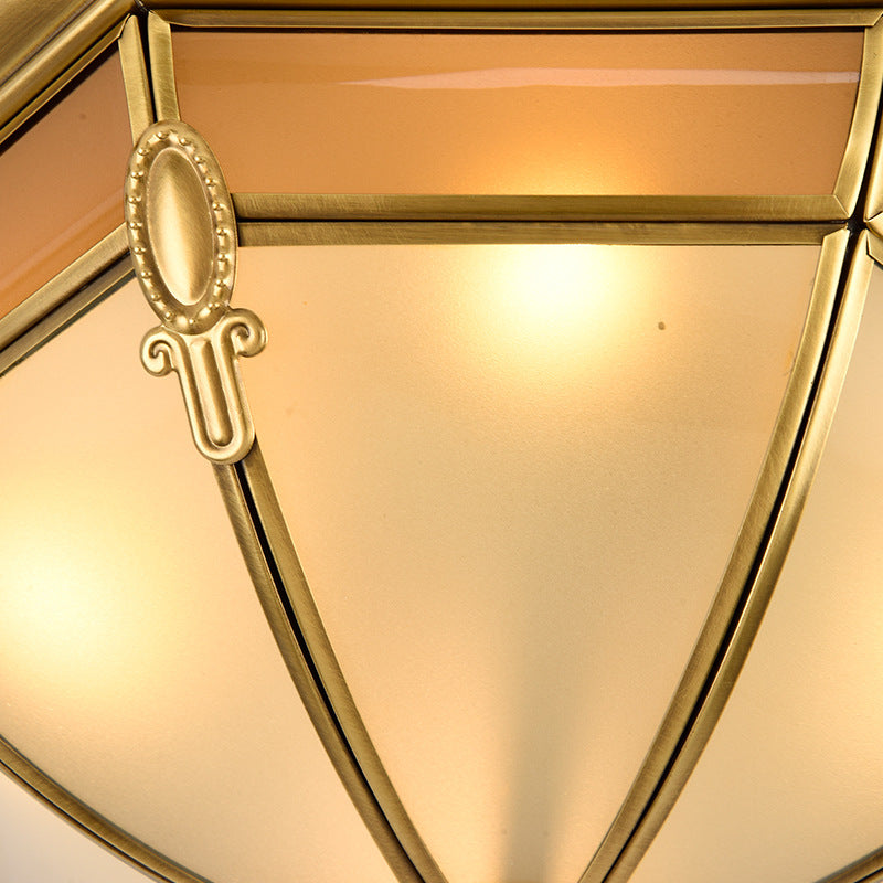 Traditional Brass Metal Dome Flush Mount Lamp - 3/4/6 Lights Ceiling Lighting for Living Room