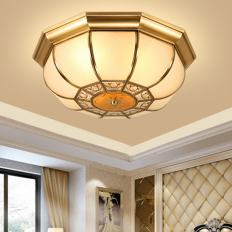 Retro Metal Brass Ceiling Mount Light Fixture - Oval Dining Room Flushmount, 3/4/6 Heads, 14"/18"/23.5" Width