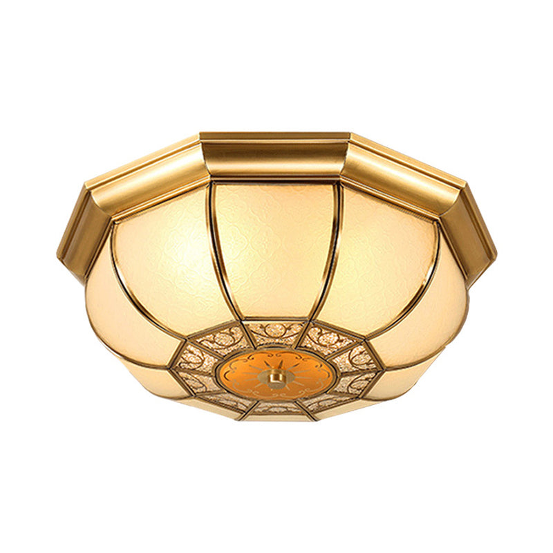 Retro Metal Brass Ceiling Mount Light Fixture - Oval Dining Room Flushmount, 3/4/6 Heads, 14"/18"/23.5" Width