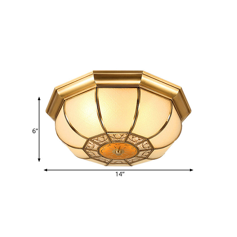 Retro Metal Brass Ceiling Mount Light Fixture - Oval Dining Room Flushmount, 3/4/6 Heads, 14"/18"/23.5" Width
