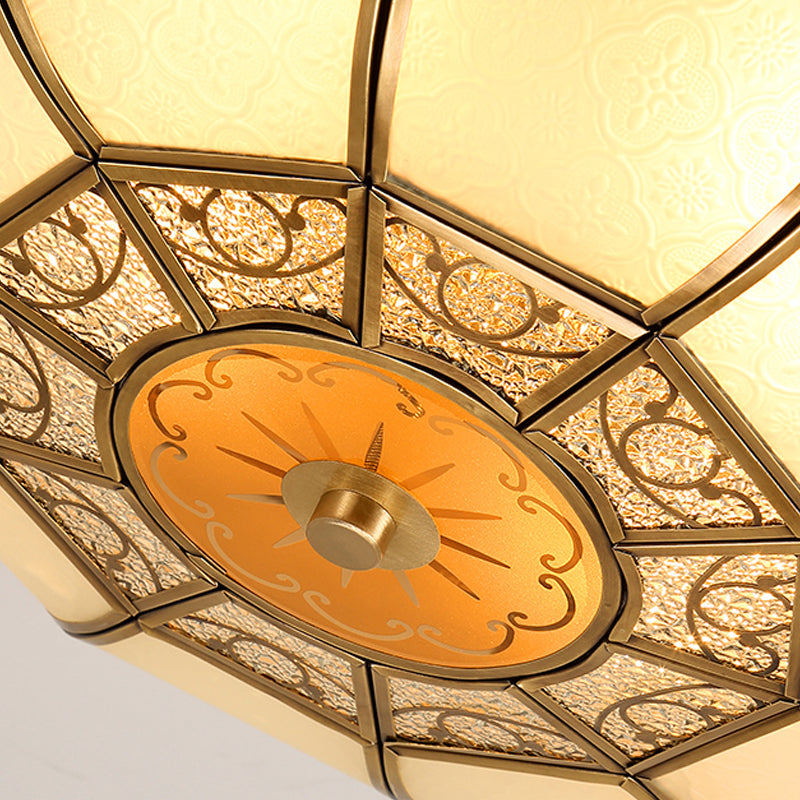 Retro Metal Brass Ceiling Mount Light Fixture - Oval Dining Room Flushmount, 3/4/6 Heads, 14"/18"/23.5" Width