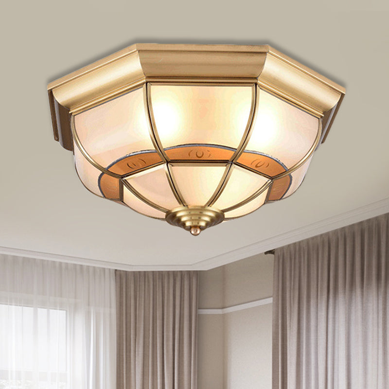 Luminaire encastré en métal et laiton : support de plafond antique pour salon - 4/6 ampoules, largeur 18"/21,5"