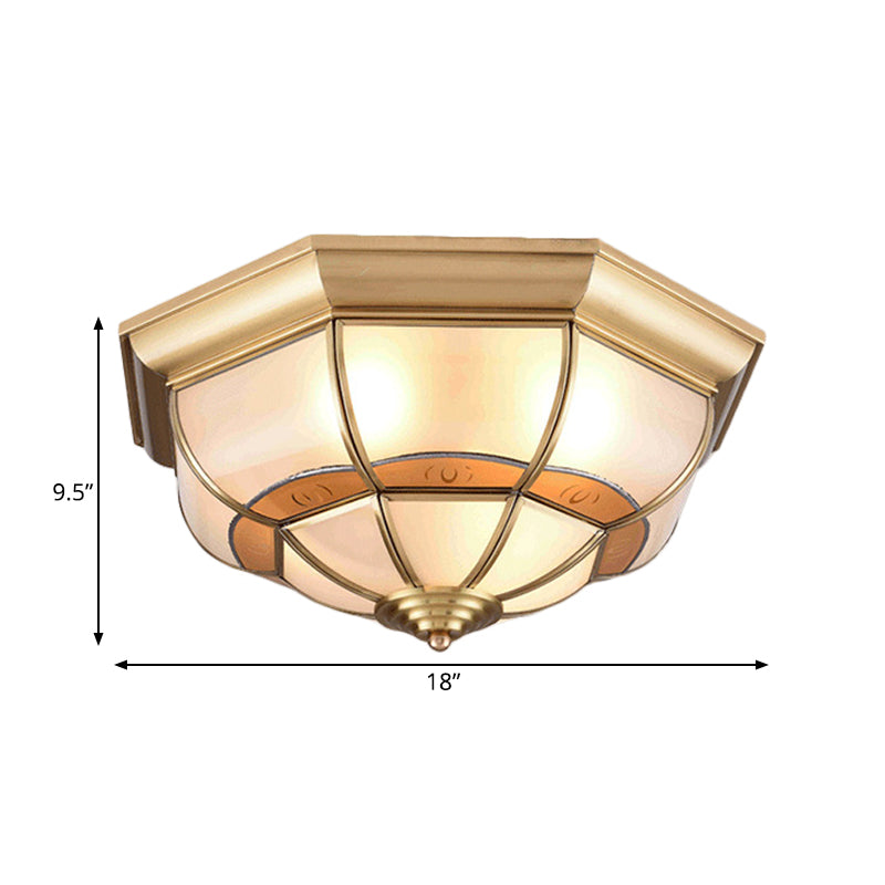 Luminaire encastré en métal et laiton : support de plafond antique pour salon - 4/6 ampoules, largeur 18"/21,5"