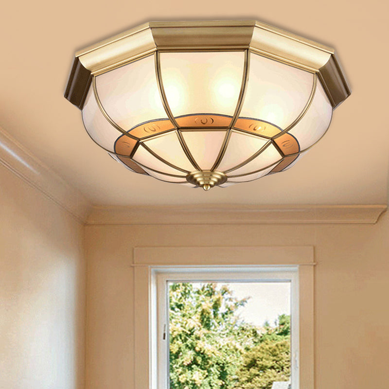 Luminaire encastré en métal et laiton : support de plafond antique pour salon - 4/6 ampoules, largeur 18"/21,5"