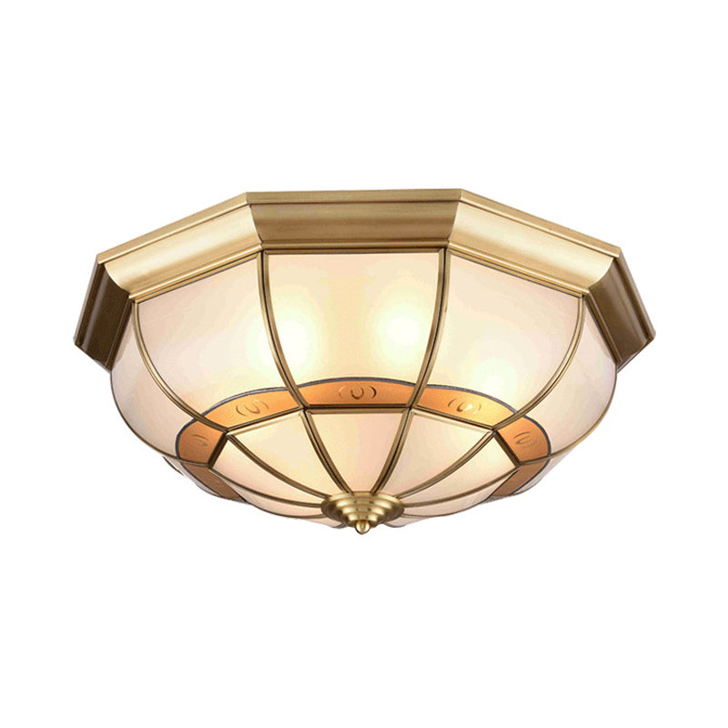 Luminaire encastré en métal et laiton : support de plafond antique pour salon - 4/6 ampoules, largeur 18"/21,5"