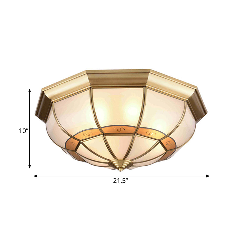 Luminaire encastré en métal et laiton : support de plafond antique pour salon - 4/6 ampoules, largeur 18"/21,5"