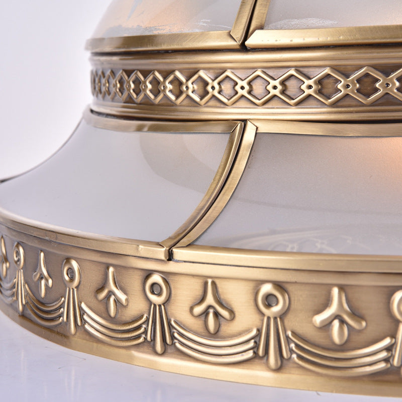 Traditional Brass Dome Flush Mount Light Fixture - 15"/18" Width and 3/4 Lights for Living Room Ceiling