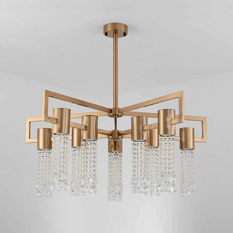 Modern 8/10 Bulb LED Gold Crystal Pendant Chandelier for Bedroom
