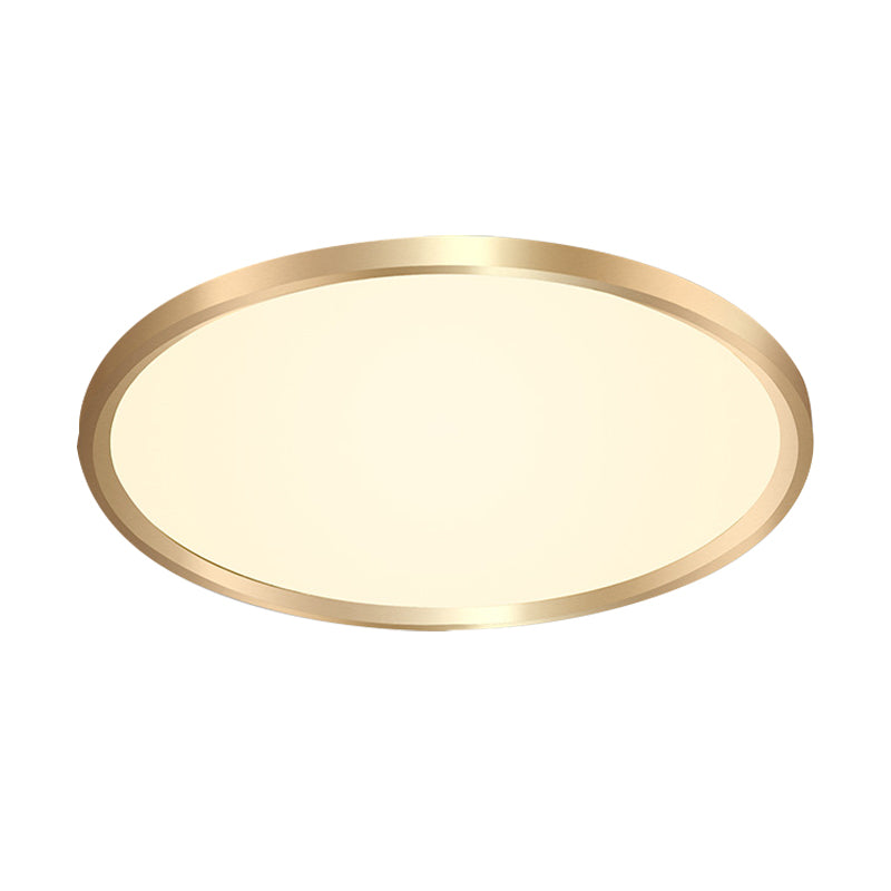 Gold Disk Flush Mount LED Ceiling Light in Warm/White Light, 12"/16"/19.5" Wide
