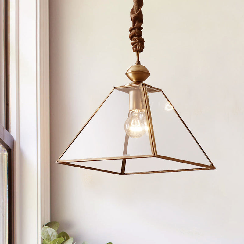Rustic Tower Pendant Light With Clear/Frosted Glass Bulb