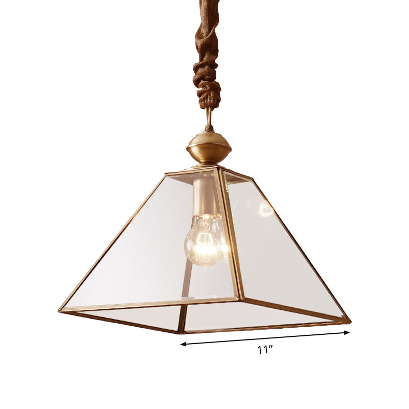 Rustic Tower Pendant Light With Clear/Frosted Glass Bulb