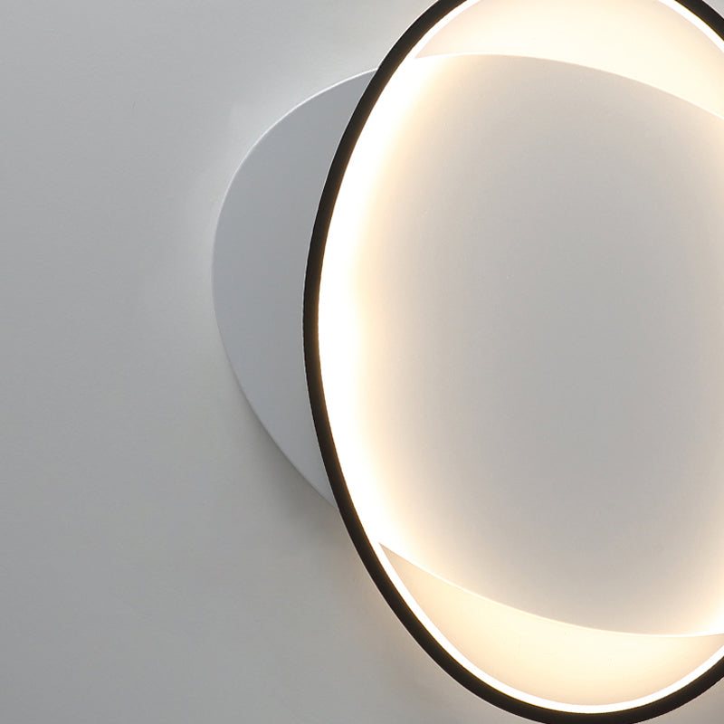 Modern Black Oval LED Flush Mount Ceiling Lamp - 16"/19.5" Wide in Warm/White Light